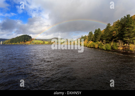 A rainbow after the rain over lake Vyrnwy Stock Photo - Alamy