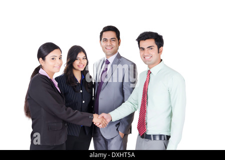 Indian Business People Handshake Stock Photo