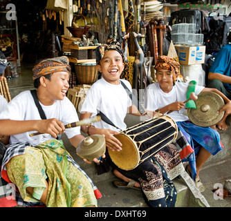 Local Boys Celebrating Galungan Festival Ubud Indonesia Stock Photo