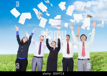 Indian Business People Standing in Park Stock Photo