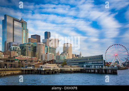 Seattle skyline from Pier 66 Stock Photo