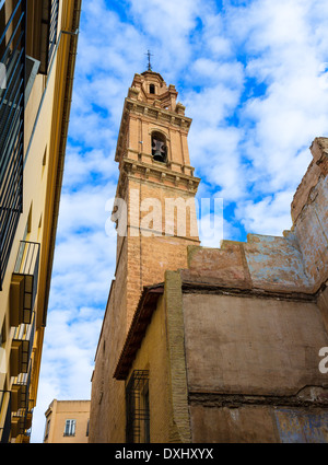 Valencia San Esteban Protomartir church belfry tower in Spain Stock Photo