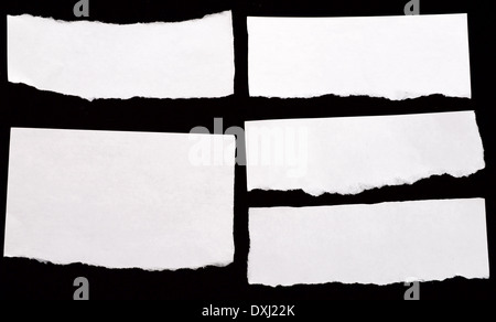 set of papers on black background Stock Photo