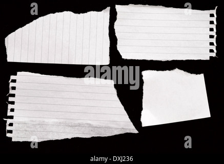 set of papers on black background Stock Photo