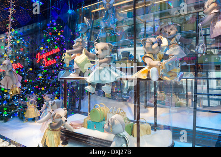 Printemps department store Christmas window display, Paris, France Stock Photo