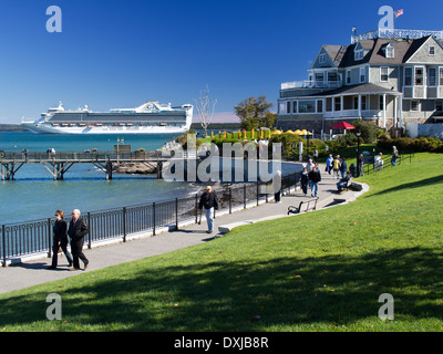 Cruise Liner Caribbean Princess moored off Bar Harbour Maine USA 10 Stock Photo