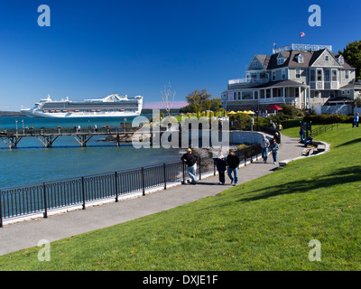 Cruise Liner Caribbean Princess moored off Bar Harbour Maine USA Stock Photo