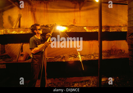 Man welding in workshop Stock Photo
