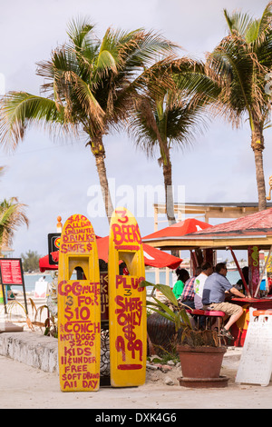 Beach bar along Junkanoo beach Nassau, Bahamas, Caribbean Stock Photo