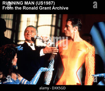 arnold-schwarzenegger-richard-dawson-the-running-man-1987-stock