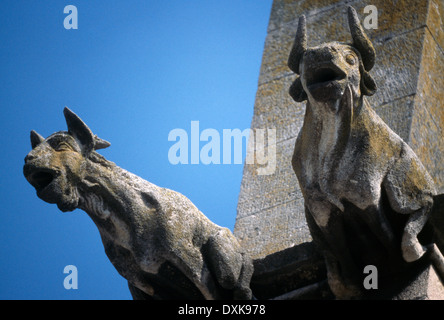 Avignon France Gargoyle - Temple Sant Martial Cows Stock Photo