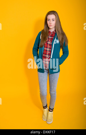 Pretty Teenage girl wearing a sweatshirt. Stock Photo