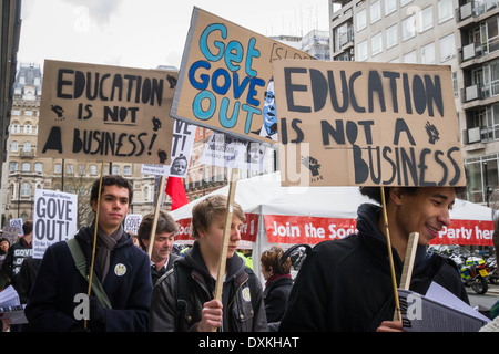 Thousands of teachers and supporters march through London on NUT Strike Day Stock Photo