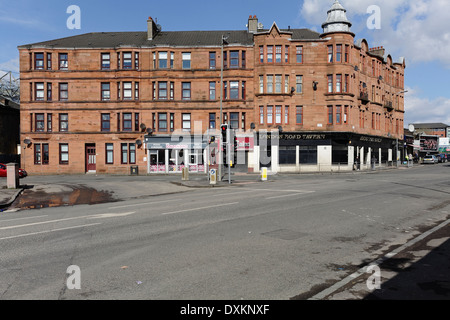 Tenements houses at Springfield Cross in Glasgow, Scotland, UK Stock Photo