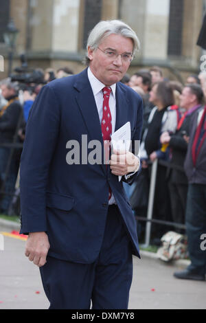 London, UK. 27 March 2014. Labour politician Andrew Mitchell. Funeral service of Labour Politician Tony Benn at St Margaret's Church, Westminster Abbey, London, UK. Photo: Nick Savage/Alamy Live News Stock Photo
