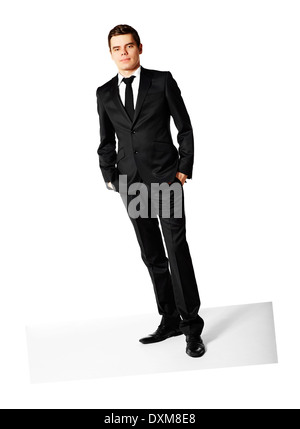 Studio shot of young businessman. Isolated on white. Stock Photo