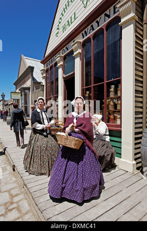 Women at Sovereign Hill Mining Town, Ballarat, Australia Stock Photo