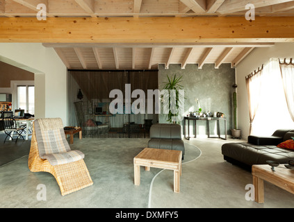 interior new loft, ethnic furniture, living room Stock Photo - Alamy