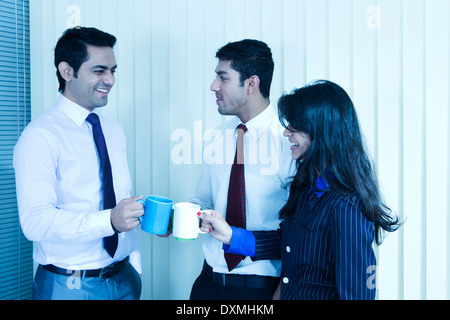 Indian Business People Drinking Tea Stock Photo