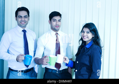 Indian Business People Drinking Tea Stock Photo