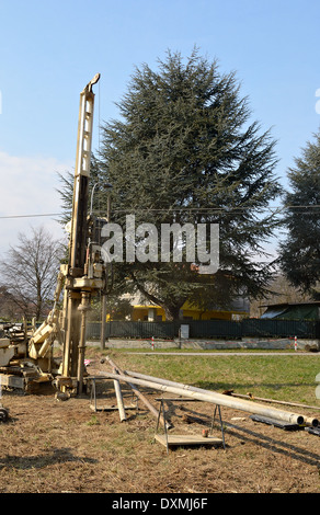 Drilling equipment for geotechnical engineering purpose. Stock Photo