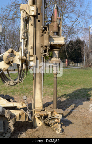 Drilling equipment for geotechnical engineering purpose. Stock Photo