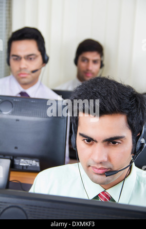 Indian Business People Working in  call centre Stock Photo