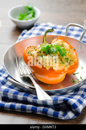 stuffed peppers with couscous Stock Photo