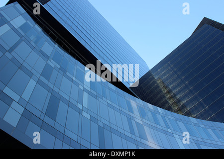 Looking up at one of the new office buildings along Paseo de la Reforma, Mexico City, Mexiico Stock Photo