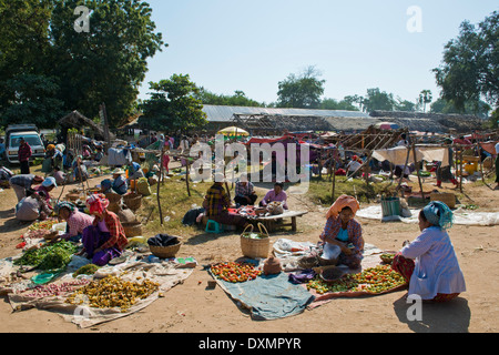 Myanmar, surrounding of Bagan, traditional market Stock Photo