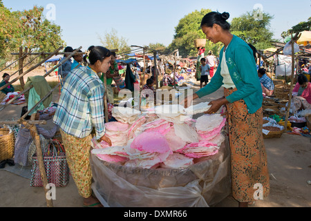 Myanmar, surrounding of Bagan, traditional market Stock Photo