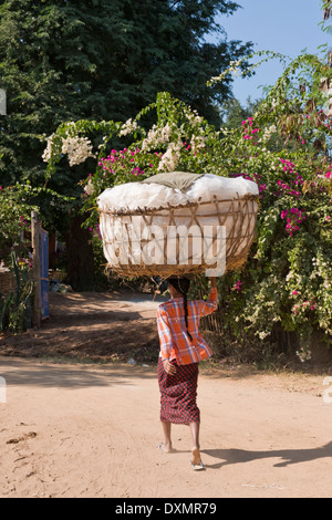 Myanmar, surrounding of Bagan, traditional market Stock Photo