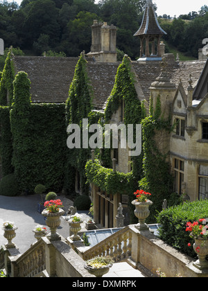 Castle Combe, UK The Manor House b&w Stock Photo - Alamy