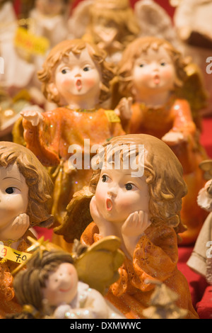 Wooden Christmas Ornaments for sale in the Nuremberg Christmas Market, Nuremberg, Germany Stock Photo
