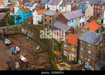 Overview of Staithes, North Yorkshire, England Stock Photo