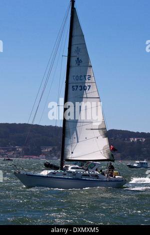 Sailboat on the San Francisco Bay, San Francisco, California, United States of America Stock Photo