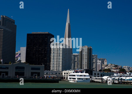 The Transamerica Pyramid building viewed from San Francisco Bay, San Francisco, California, United States of America Stock Photo