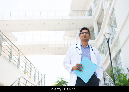 indian male doctor at hospital Stock Photo