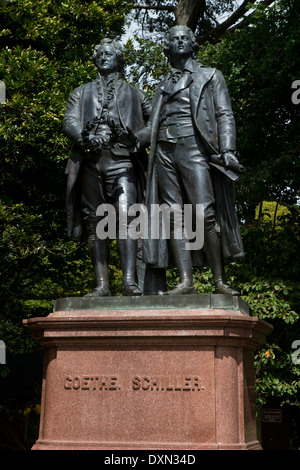 Replica of the original Goethe-Schiller Monument in Golden Gate Park, San Francisco, California, United States of America. Stock Photo