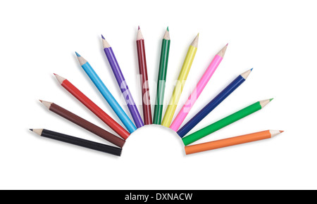 colored pencils isolated on white background Stock Photo