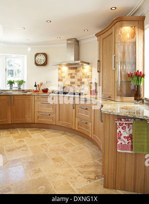 A modern country kitchen in the the UK. Stock Photo