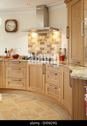 A modern country kitchen in the the UK. Stock Photo