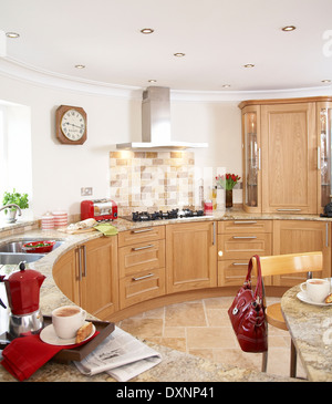 A modern country kitchen in the the UK. Stock Photo