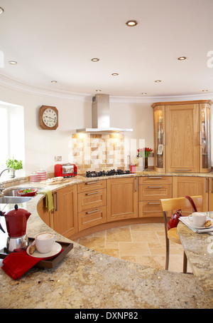 A modern country kitchen in the the UK. Stock Photo