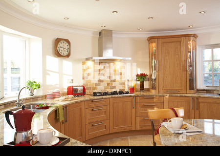 A modern country kitchen in the the UK. Stock Photo