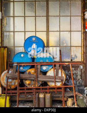 Old abandoned airplane hanger Stock Photo