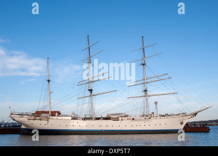 Stralsund, Germany, the former sail training ship Gorch Fock I in the port Stock Photo