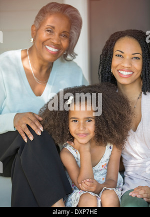 Portrait of smiling multi-generation women Stock Photo