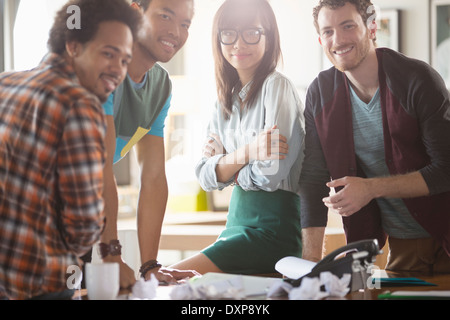 Portrait of creative business people in meeting at desk Stock Photo
