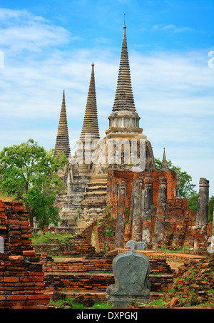 Wat Phra Si Sanphet temple. Thailand, Phra Nakhon Si Ayutthaya Province Stock Photo
